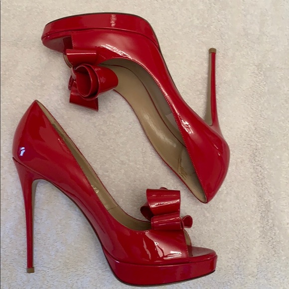 Valentino Red Patent Leather Heels 39.5 NWOT - Picture 2 of 7